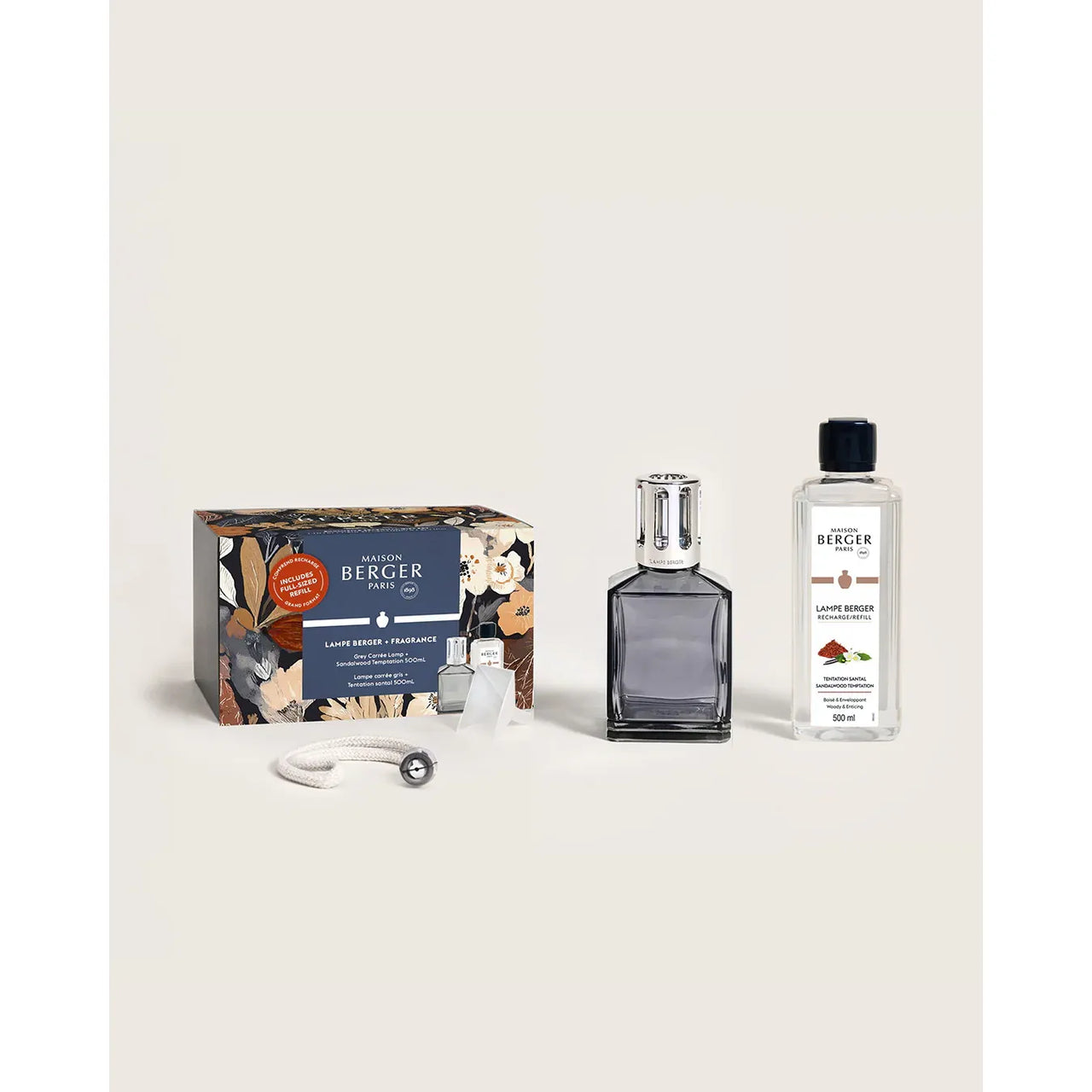 GREY Caree Lampe SANDALWOOD Gift Set by Maison Berger