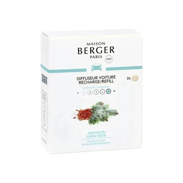 FESTIVE FIR Car Fragrance Refill - Set of 2 Discs by Maison Berger