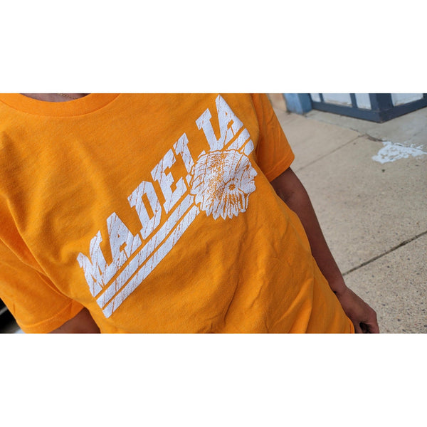 MADELIA Orange Retro T-shirt - "The Uptown"