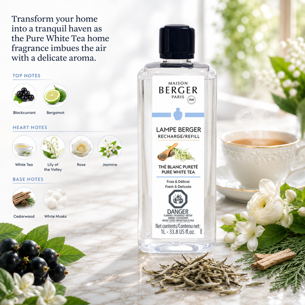 Pure White Tea Lampe Berger Fragrance Oil 500ml | Maison Berger