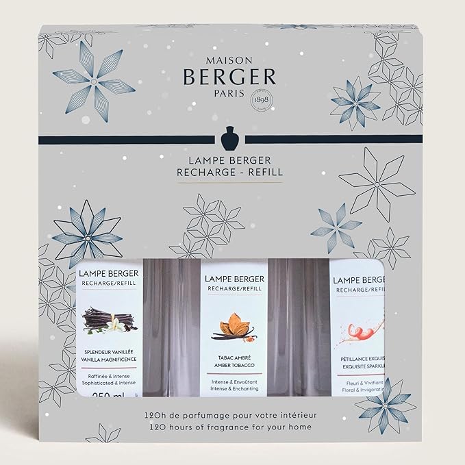Festive Rosalie Trio Pack Sampler Sizes - Lampe Maison Berger Fragrance - 750 Ml