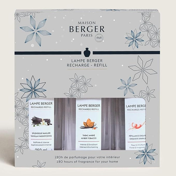 Festive Rosalie Trio Pack Sampler Sizes - Lampe Maison Berger Fragrance - 750 Ml