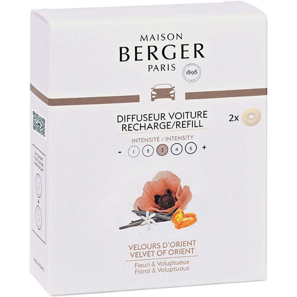 VELVET OF THE ORIENT Car Fragrance Refill - Set of 2 Discs by Maison Berger