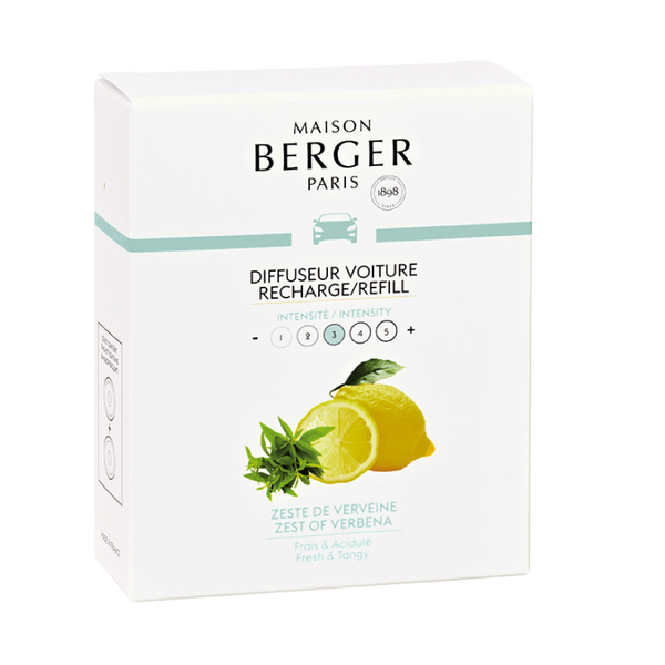 ZEST OF VERBENA Car Fragrance Refill - Set of 2 Discs by Maison Berger