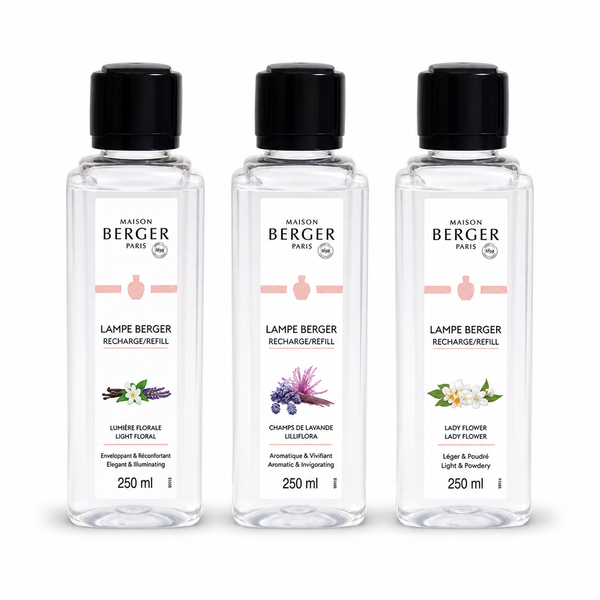Ophelia Floral Trio Pack Sampler Sizes - Lampe Maison Berger Fragrance - 750 Ml