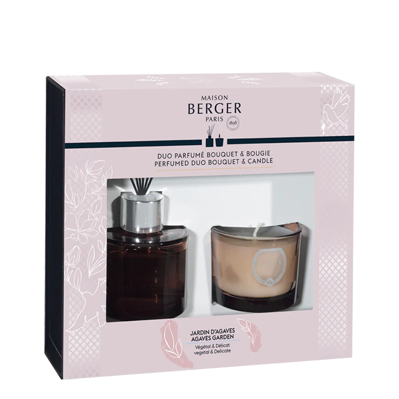 AGAVE GARDEN JOY Candle and Diffuser Gift Set By Maison Berger SALE