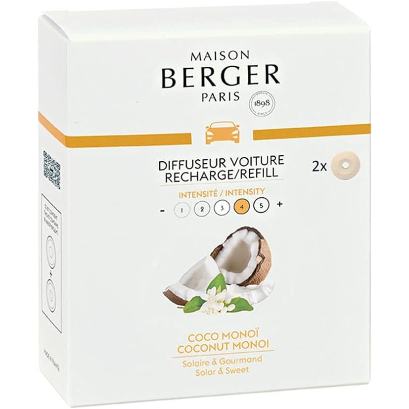 COCONUT MONOI Car Fragrance Refill - Set of 2 Discs by Maison Berger