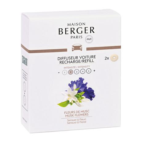 MUSK FLOWERS Car Fragrance Refill - Set of 2 Discs by Maison Berger