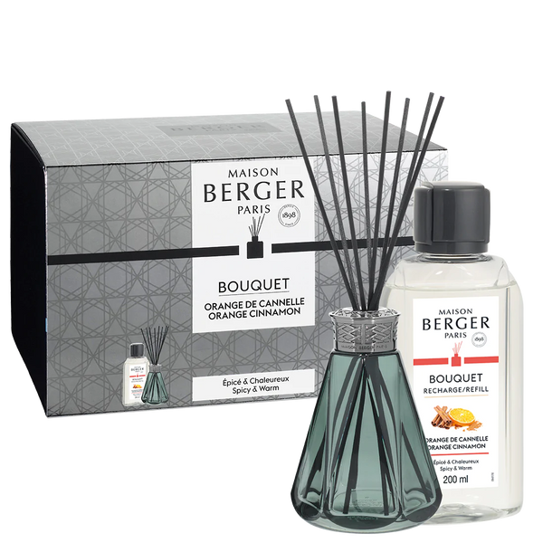 Pyramide Green with Orange Cinnamon Reed Diffuser by Maison Berger - SALE